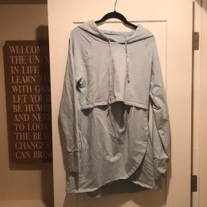 Light blue nursing hoodie